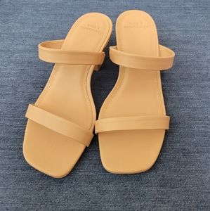 Abercrombie & Fitch Double Strap Heel Sandals Tan